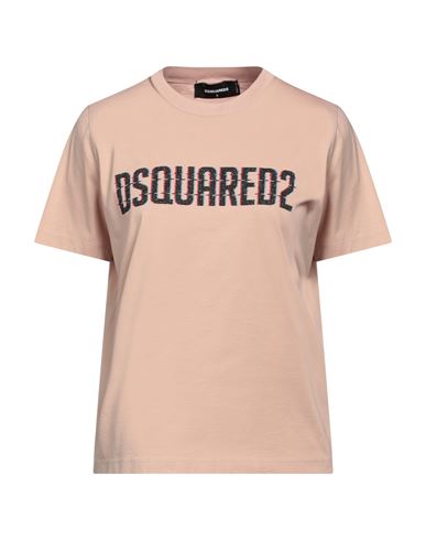 Dsquared2 Graphic Print Crew Neck Short Sleeves Top In Beige