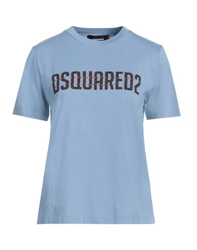 Dsquared2 Crew Neck Graphic Print Short Sleeves Top In Blue