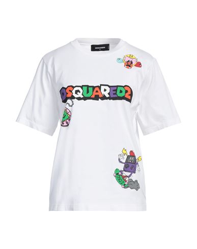 Dsquared2 Woman T-shirt White Size L Cotton In White