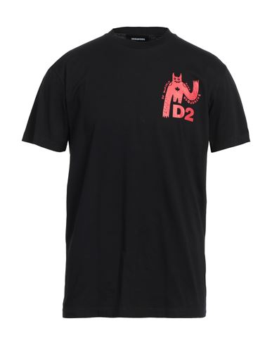 Dsquared2 Man T-shirt Black Size L Cotton In Black