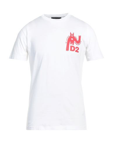 Dsquared2 Man T-shirt White Size L Cotton In White