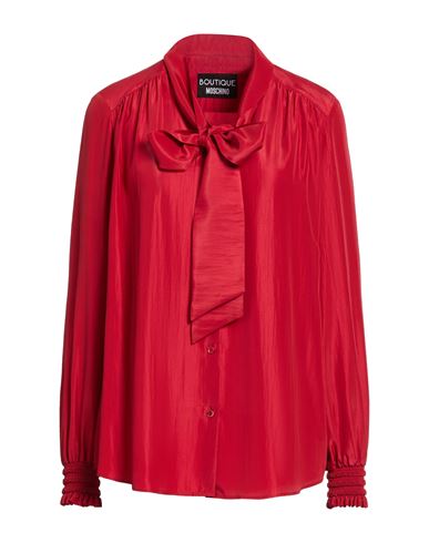 Boutique Moschino Woman Shirt Red Size 6 Acetate, Silk