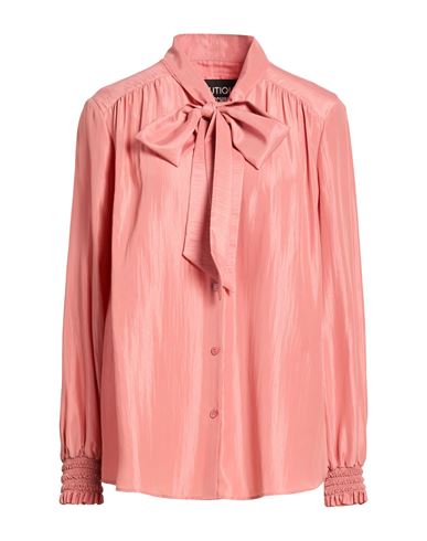 Boutique Moschino Woman Shirt Salmon Pink Size 8 Acetate, Silk