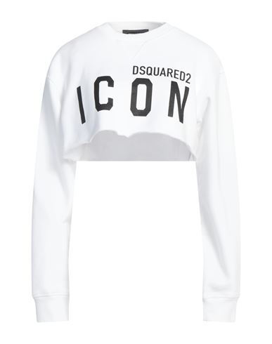 Dsquared2 Woman Sweatshirt White Size Xs Cotton, Elastane In White
