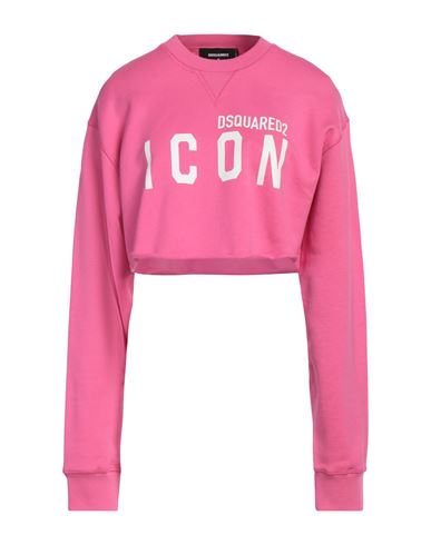 Dsquared2 Woman Sweatshirt Fuchsia Size L Cotton, Elastane In Pink