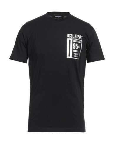 Dsquared2 Man T-shirt Black Size L Cotton In Black