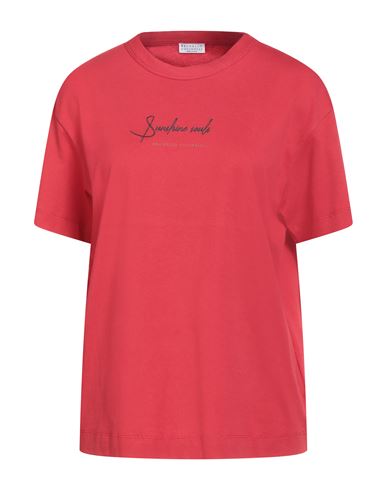 Brunello Cucinelli Woman T-shirt Red Size L Cotton