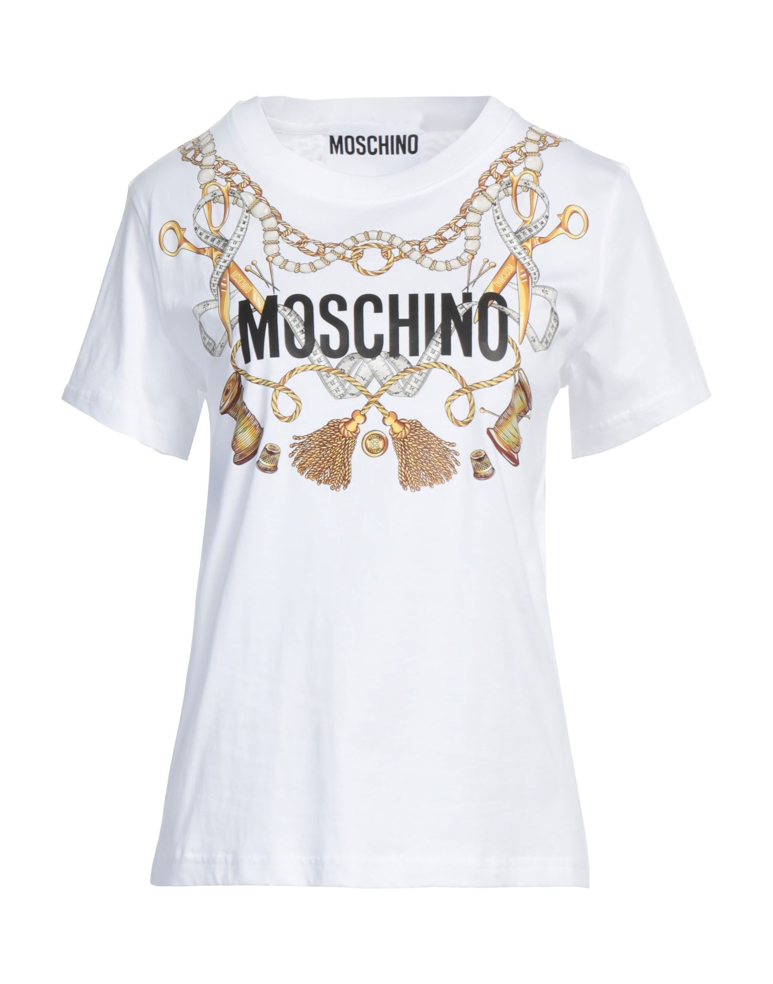 MOSCHINO COUTURE! モスキーノ ロゴプリント スリット みにくい クルーネック 半袖Tシャツ A0703 定3.5万