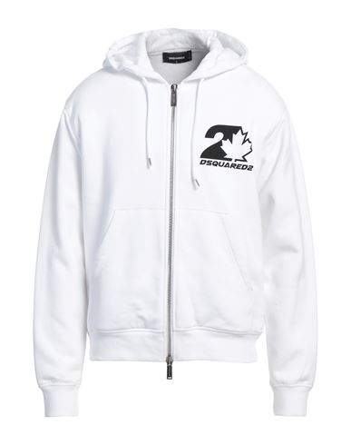 DSQUARED2 DSQUARED2 MAN SWEATSHIRT WHITE SIZE L COTTON, ELASTANE 
