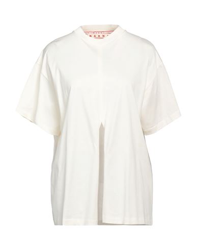 Marni Woman T-shirt Cream Size 4 Cotton In White