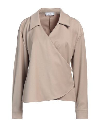JIJIL JIJIL WOMAN TOP BEIGE SIZE 8 POLYESTER, VISCOSE, ELASTANE 