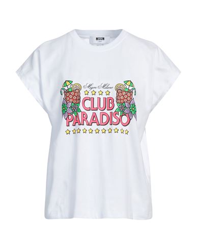 Msgm Woman T-shirt White Size L Cotton In White