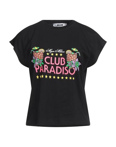 Msgm Woman T-shirt Black Size S Cotton In Black