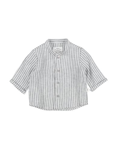 Teddy & Minou Newborn Boy Shirt Grey Size 3 Linen In Grey