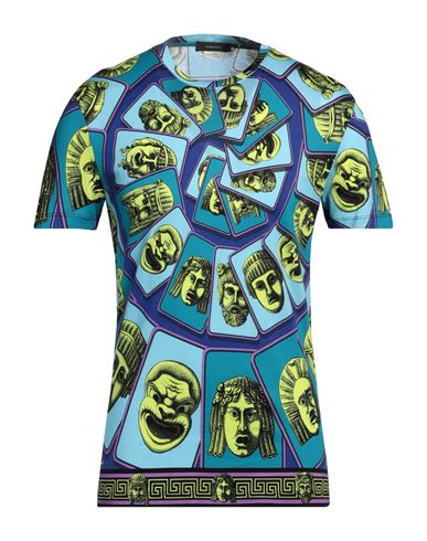 Versace T-shirt  Men Color Gnawed Blue In Blue