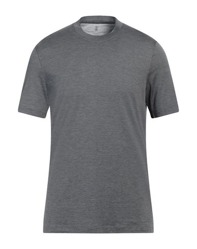 Brunello Cucinelli Grey Cotton And Silk T-shirt In Grey