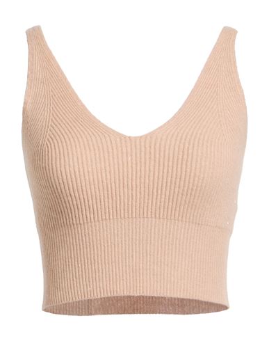 Peserico Woman Top Beige Size 12 Virgin Wool, Silk, Viscose, Cashmere, Polyester In Neutral