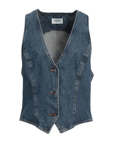 Agolde Woman Tailored Vest Blue Size M Organic Cotton, Recycled Lyocell, Post-consumer Recycled Cott