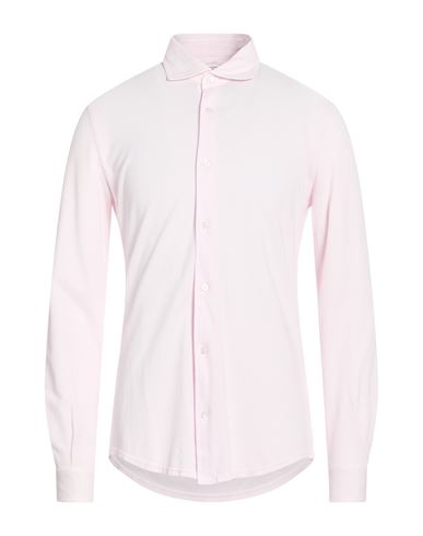 Fedeli Man Shirt Light Pink Size 46 Organic Cotton In Pink