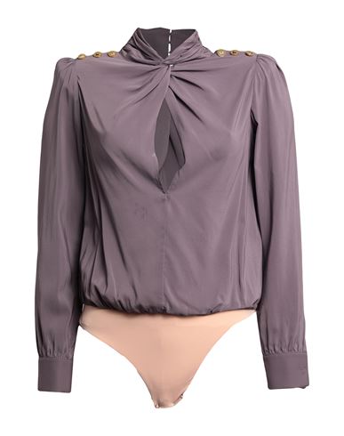 Elisabetta Franchi Woman Bodysuit Mauve Size 8 Viscose, Elastane, Polyamide In Purple