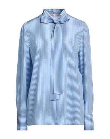 Valentino Garavani Woman Shirt Azure Size 6 Silk In Blue