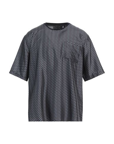 Giorgio Armani Man Shirt Midnight Blue Size Xs Silk, Viscose In Blue