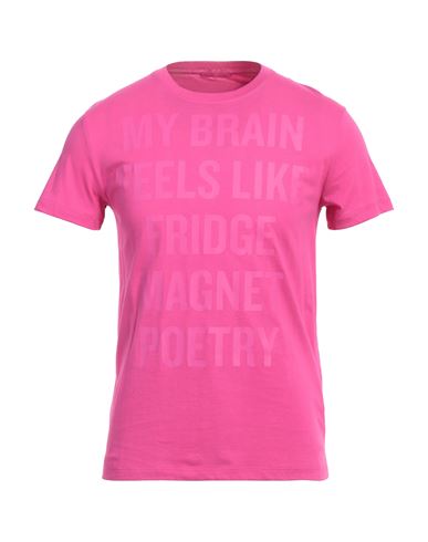 Valentino Garavani Man T-shirt Fuchsia Size M Cotton In Pink