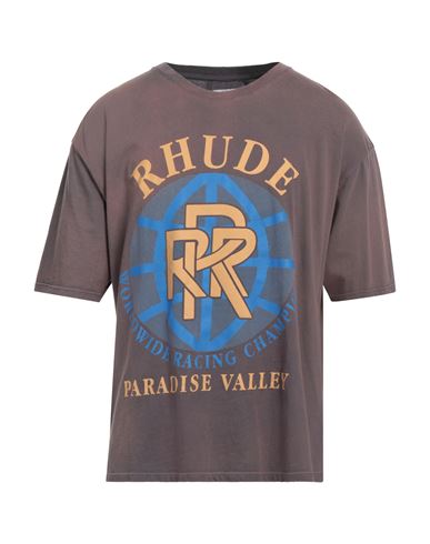 Rhude Man T-shirt Dove Grey Size L Cotton In Grey