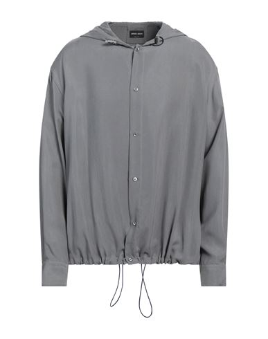 Giorgio Armani Man Shirt Grey Size 3xl Cupro In Grey