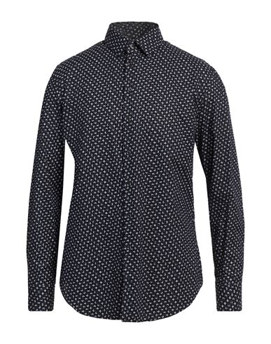 Giorgio Armani Man Shirt Midnight Blue Size 15 ¾ Cotton, Polyamide In Blue