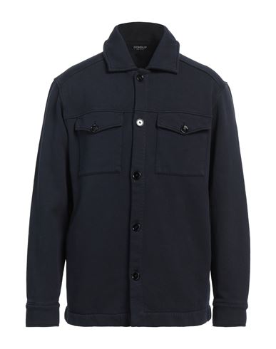 Dondup Man Shirt Midnight Blue Size L Cotton In Blue