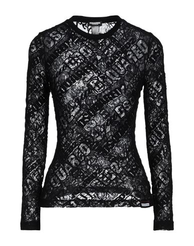 Dsquared2 Woman Undershirt Black Size 4 Cotton, Polyamide, Elastane In Black