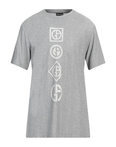 Giorgio Armani Man T-shirt Light Grey Size 42 Viscose In Grey