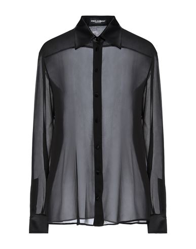 Dolce & Gabbana Woman Shirt Black Size 8 Silk, Elastane In Black