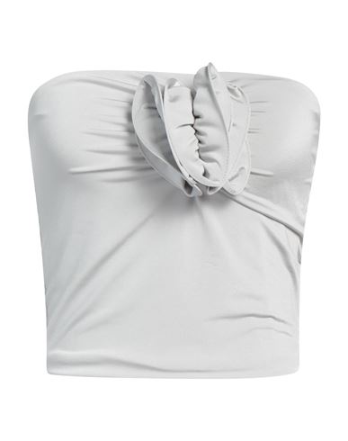 VICOLO VICOLO WOMAN TOP LIGHT GREY SIZE ONESIZE POLYESTER, ELASTANE 