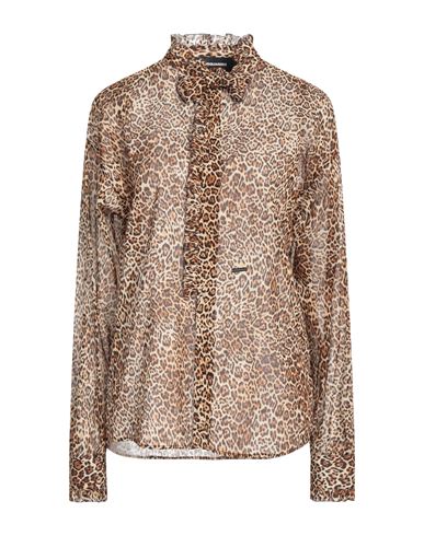 Dsquared2 Woman Shirt Sand Size 8 Cotton In Beige