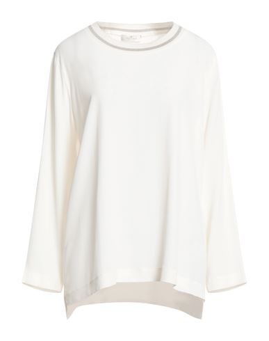 PANICALE PANICALE WOMAN TOP IVORY SIZE 10 ACETATE, SILK, WOOL, CASHMERE, SYNTHETIC FIBERS 