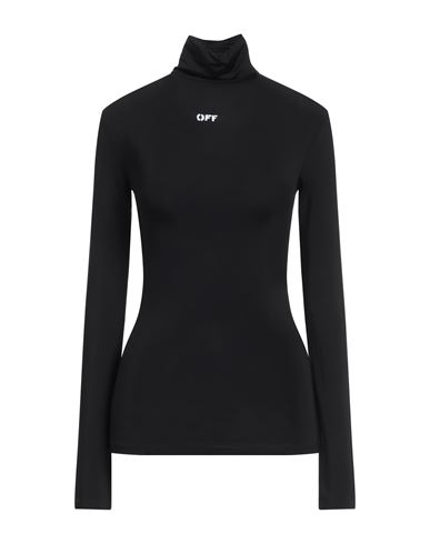 Off-white Printed Stretch-jersey Turtleneck Top In Black