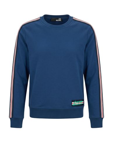Love Moschino Woman Sweatshirt Navy Size 8 Cotton, Elastane In Blue