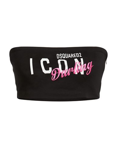 Dsquared2 Icon Woman Top Black Size L Cotton In Black