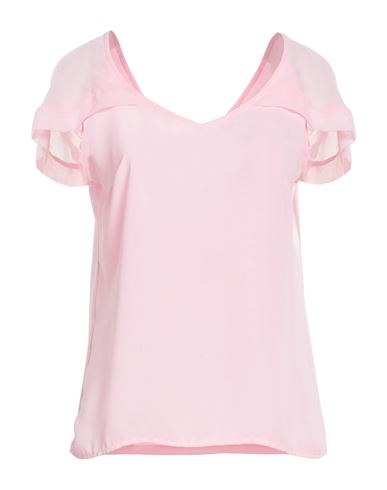 LIU •JO LIU •JO WOMAN TOP PINK SIZE 6 POLYESTER, COTTON, ELASTANE