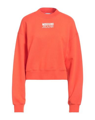 Moschino Jeans Woman Sweatshirt Orange Size M Cotton In Orange