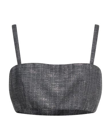 Msgm Woman Top Grey Size 8 Wool, Viscose, Polyester In Gray