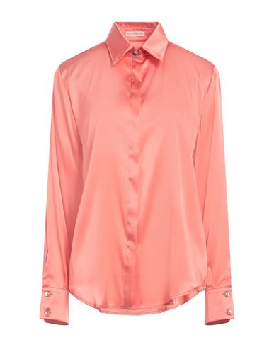 Camicettasnob Woman Shirt Coral Size 10 Silk, Elastane
