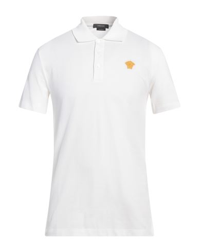 Versace Man Polo Shirt White Size S Cotton In White