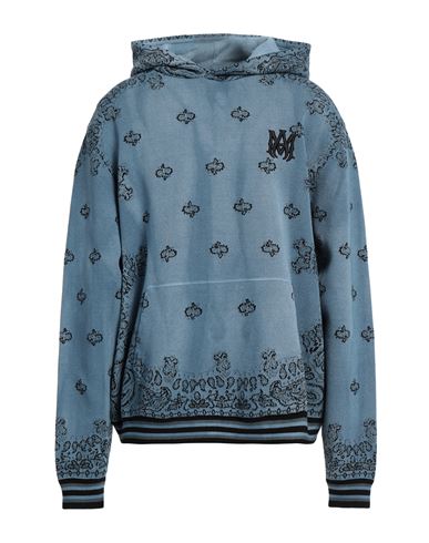 Amiri Man Sweatshirt Pastel Blue Size M Cotton In Blue