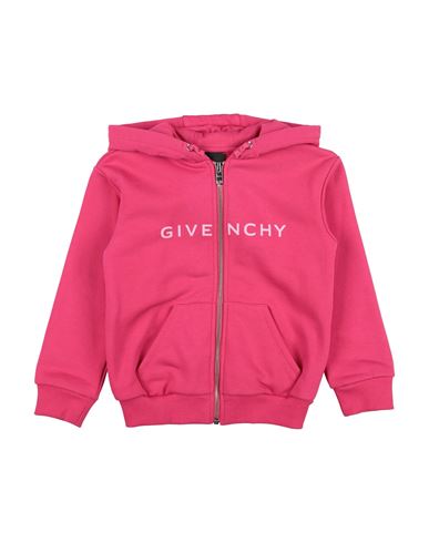 Shop Givenchy Toddler Girl Sweatshirt Fuchsia Size 4 Cotton, Polyester, Elastane In Pink