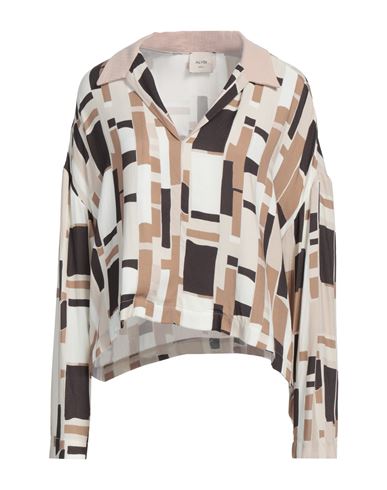 Alysi Woman Top Beige Size 6 Viscose, Cotton In Beige