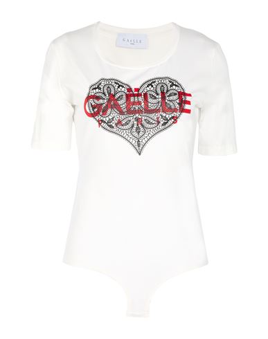 Gaelle Paris Gaëlle Paris Woman Bodysuit Off White Size 3 Cotton, Elastane
