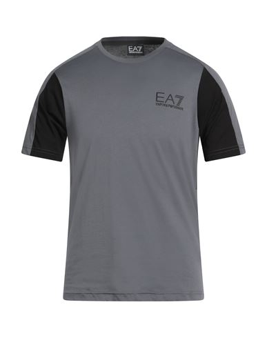Ea7 Man T-shirt Charcoal Size 3xl Cotton In Gray